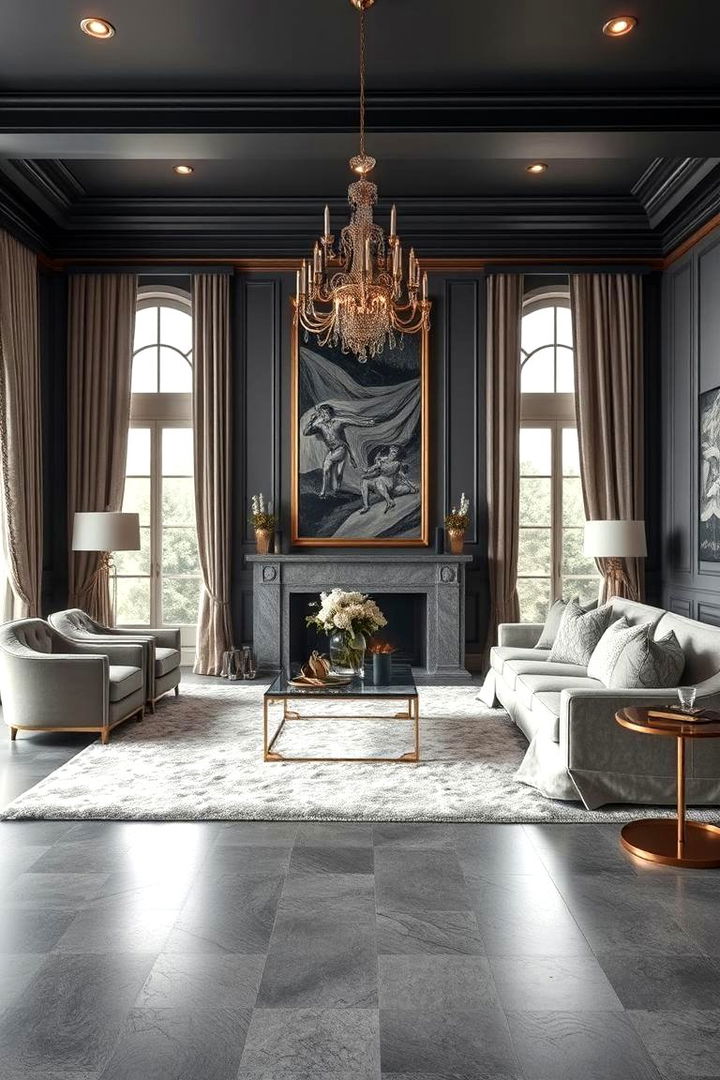 Luxe Texture Layering - 22 grey flooring living room ideas