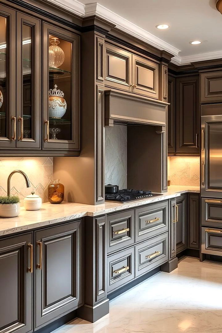 Luxe Two Tone with Contrasting Handles - 22 Two Tone Kitchen Cabinet Ideas