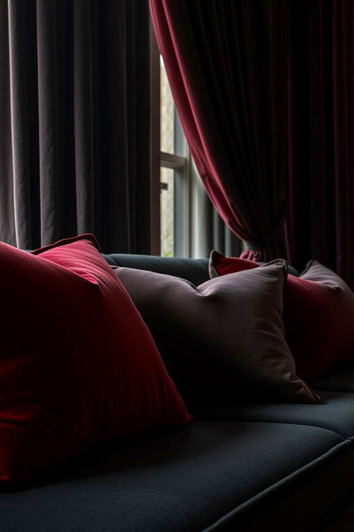 Luxe Velvet Accents - 22 Black Living Room Ideas