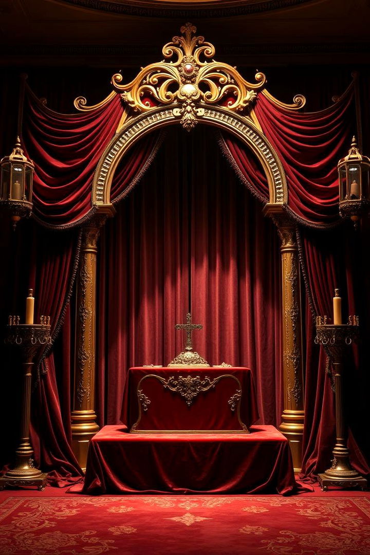 Luxe Velvet Altar - 22 Wedding Altar Ideas