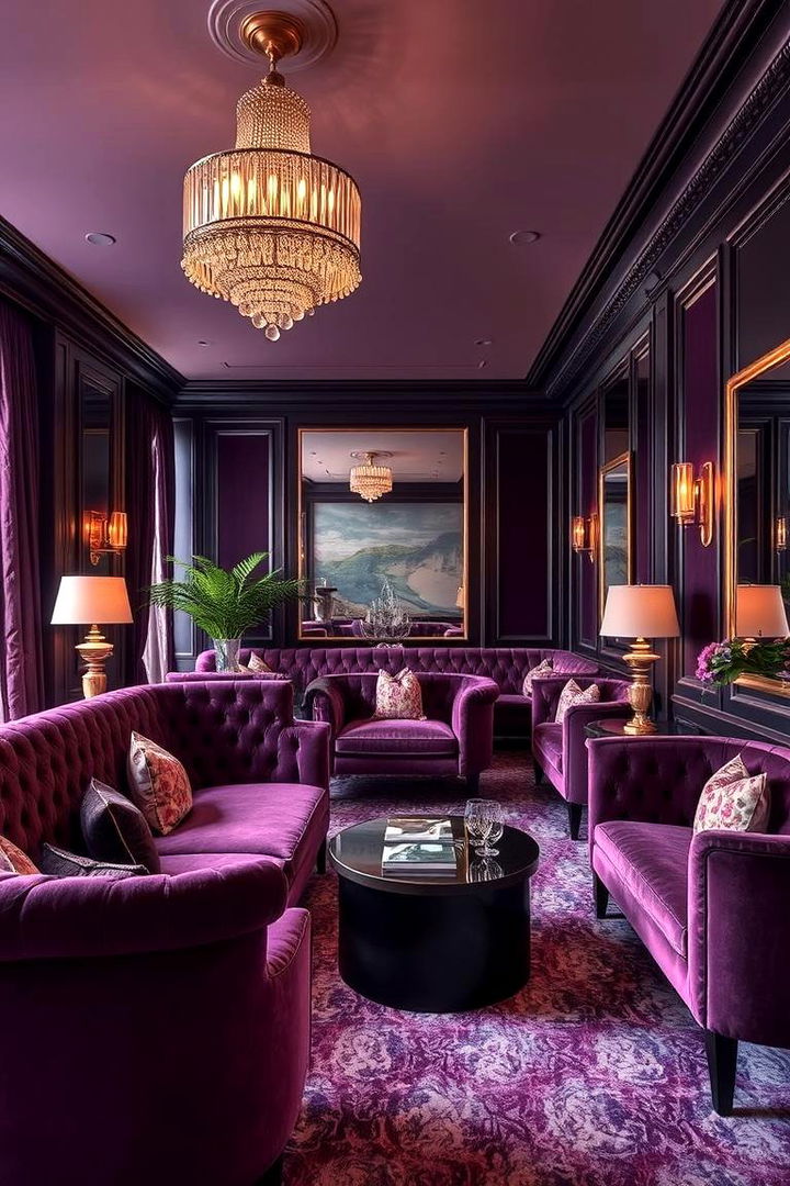 Luxe Velvet Upholstery in Purple - 22 Purple Living Room Ideas