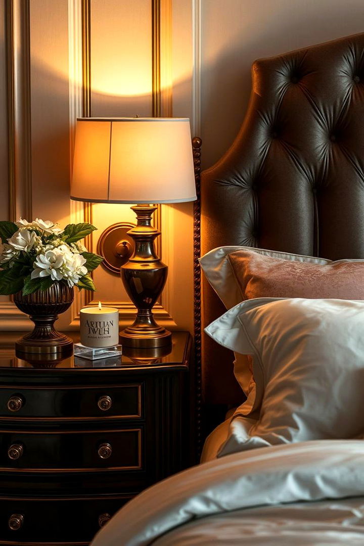 Luxe Velvet and Rich Textures - 22 Nightstand Decor Ideas