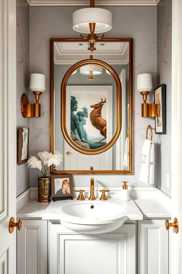 Luxurious Accessories Integration - 22 Small Powder Room Ideas