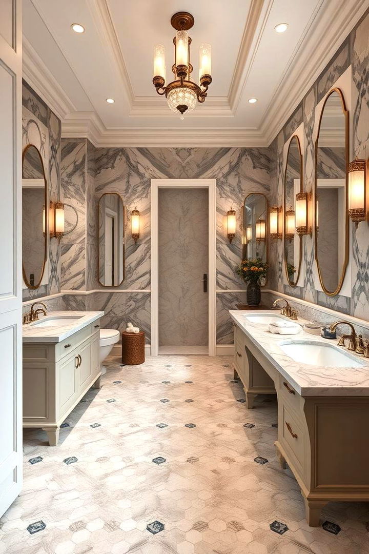 Luxurious Bathroom Retreats - 22 Bathrooms With Hexagon Tile Floors