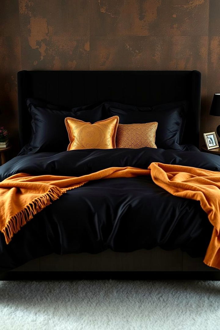 Luxurious Bedding Statements - 22 Black and Gold Bedroom Ideas