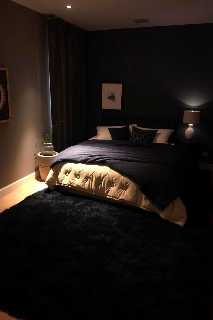 Luxurious Black Carpet - 22 Black Floor Bedroom Ideas