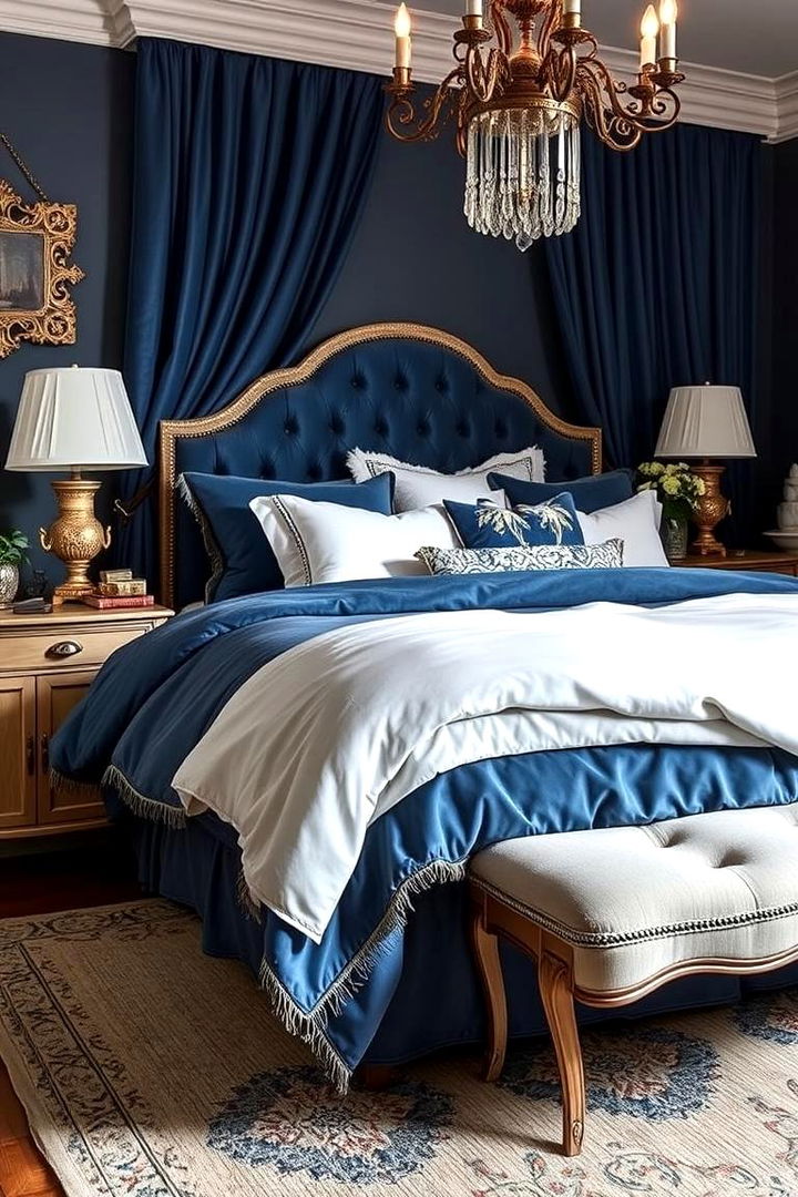 Luxurious Blue and White Bedroom Retreat - 22 Blue and White Decor Ideas