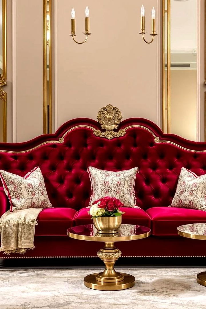 Luxurious Burgundy Velvet Sofas - 22 Burgundy Living Room Ideas