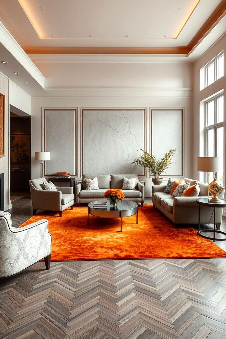 Luxurious Burnt Orange Area Rug - 22 Burnt Orange Living Room Ideas