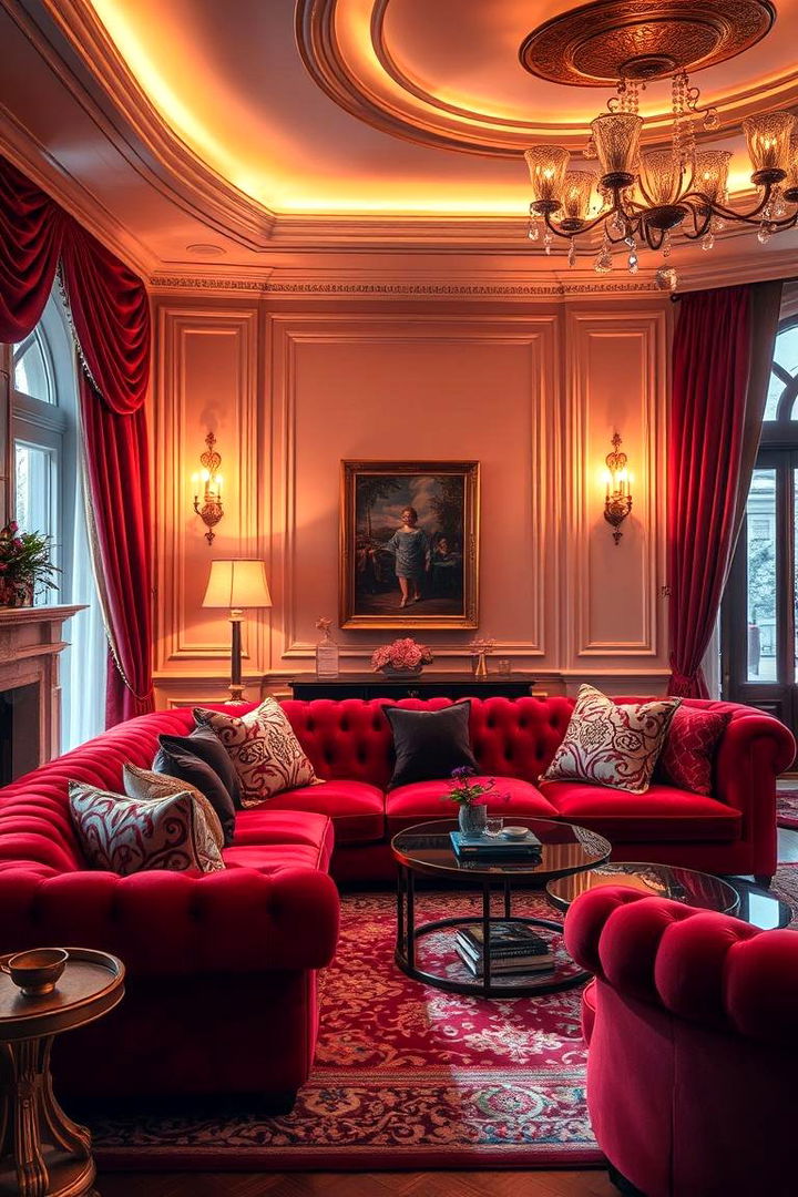 Luxurious Comfort and Warmth - 22 Red Couch Living Room Ideas