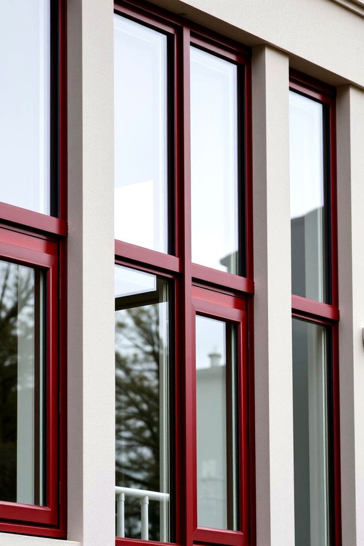 Luxurious Dark Red Window Frames - 22 Dark Red House Exterior Ideas