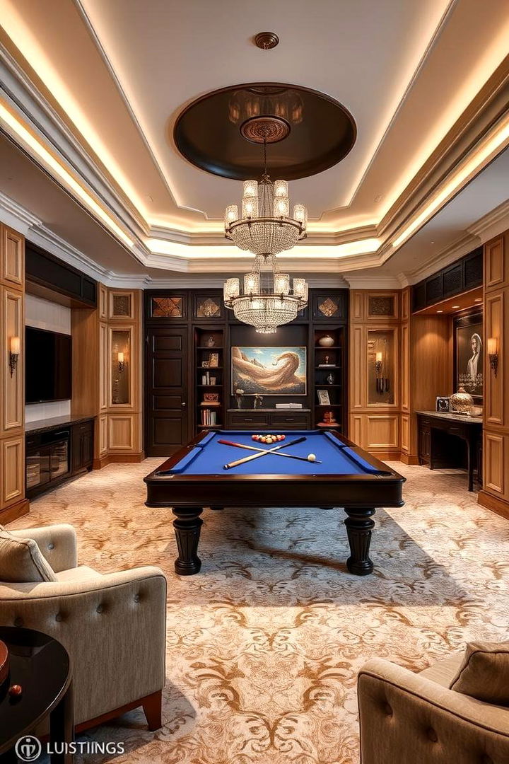 Luxurious Entertainment Zone - 22 Pool Table Room Ideas