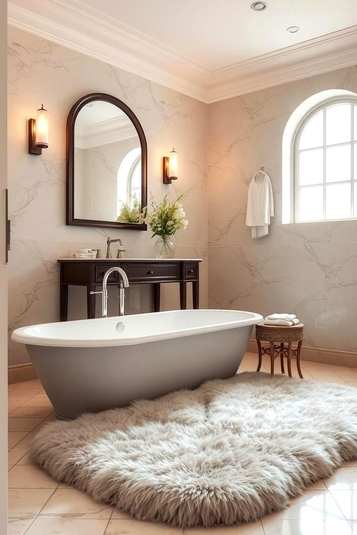 Luxurious Faux Fur Indulgence - 22 Bathroom Rug Ideas