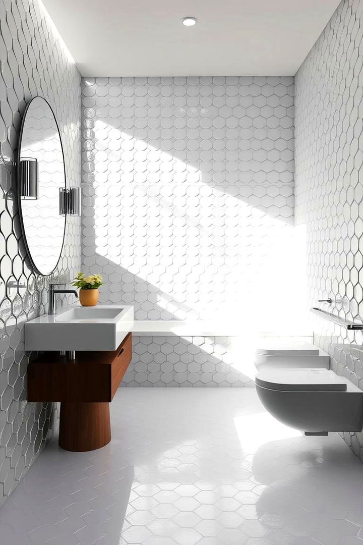 Luxurious Gloss Finish - 22 Penny Tile Bathroom Floor Ideas