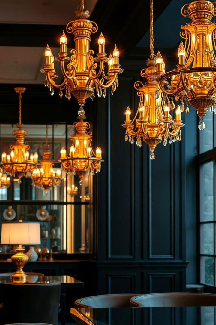 Luxurious Gold Lighting - 22 Black and Gold Bathroom Ideas