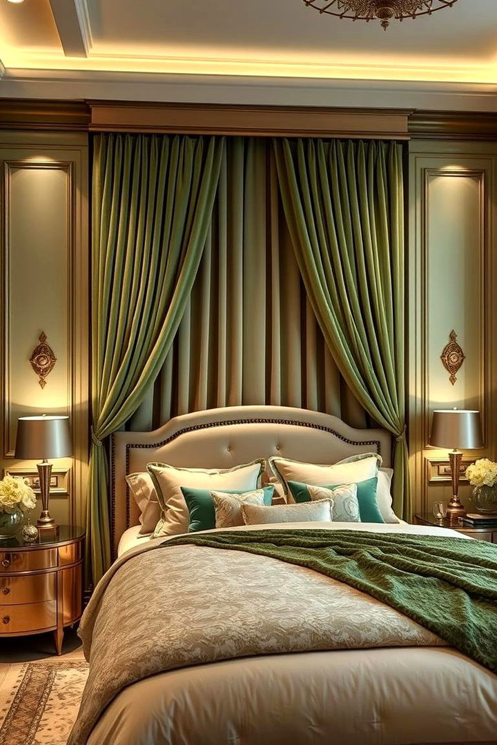 Luxurious Green Accents - 22 Light Green Bedroom Ideas