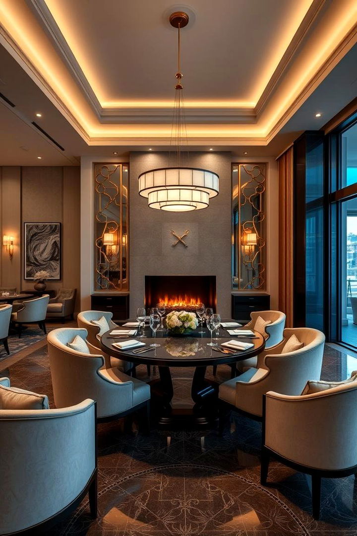 Luxurious Hearth Dining Experience - 22 Dining Room With Fireplace Ideas