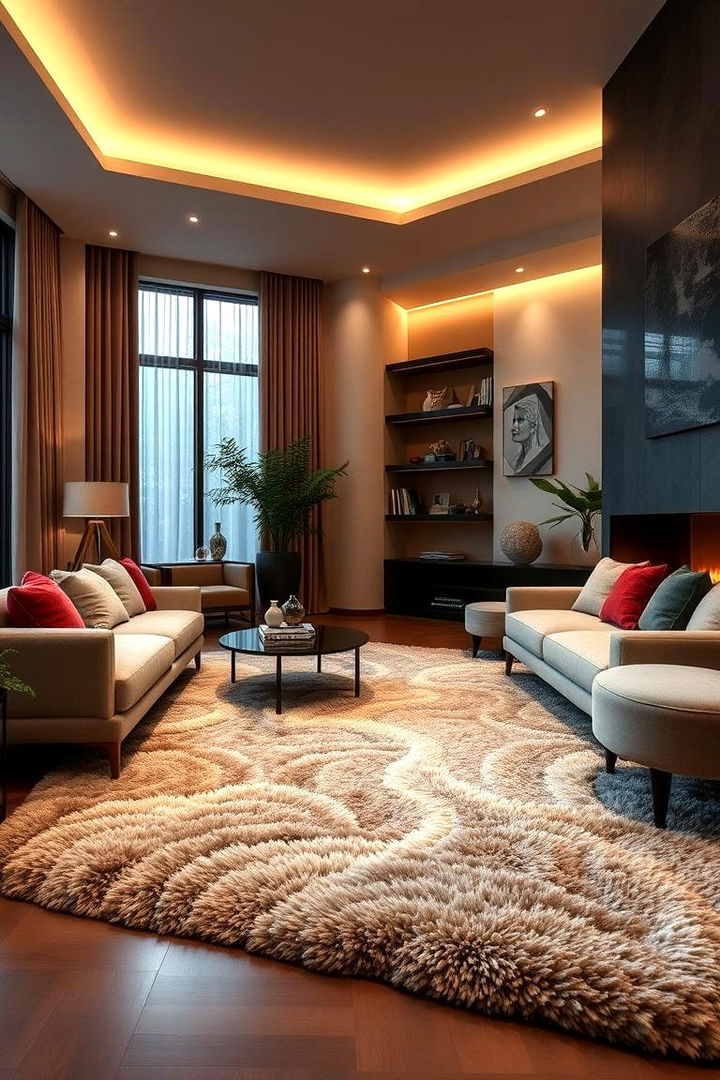 Luxurious High Pile Comfort - 22 Living Room Rug Ideas