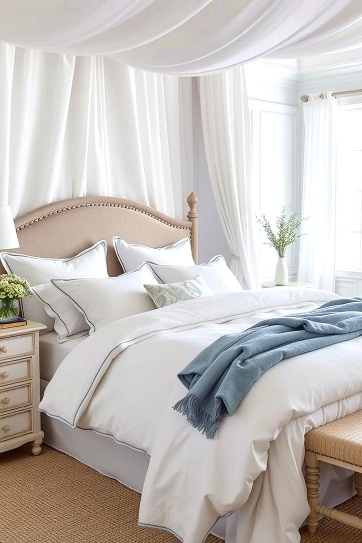 Luxurious Linen Layers - 22 Beach Themed Bedroom Ideas