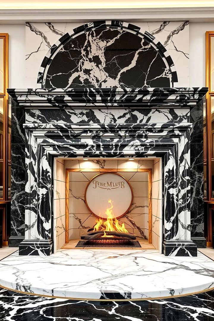 Luxurious Marble Accents - 22 Floor to Ceiling Fireplace Ideas