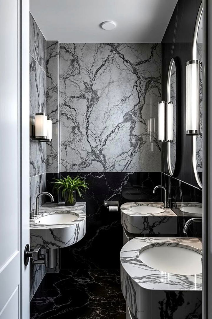 Luxurious Marble Accents - 22 Gothic Bathroom Ideas