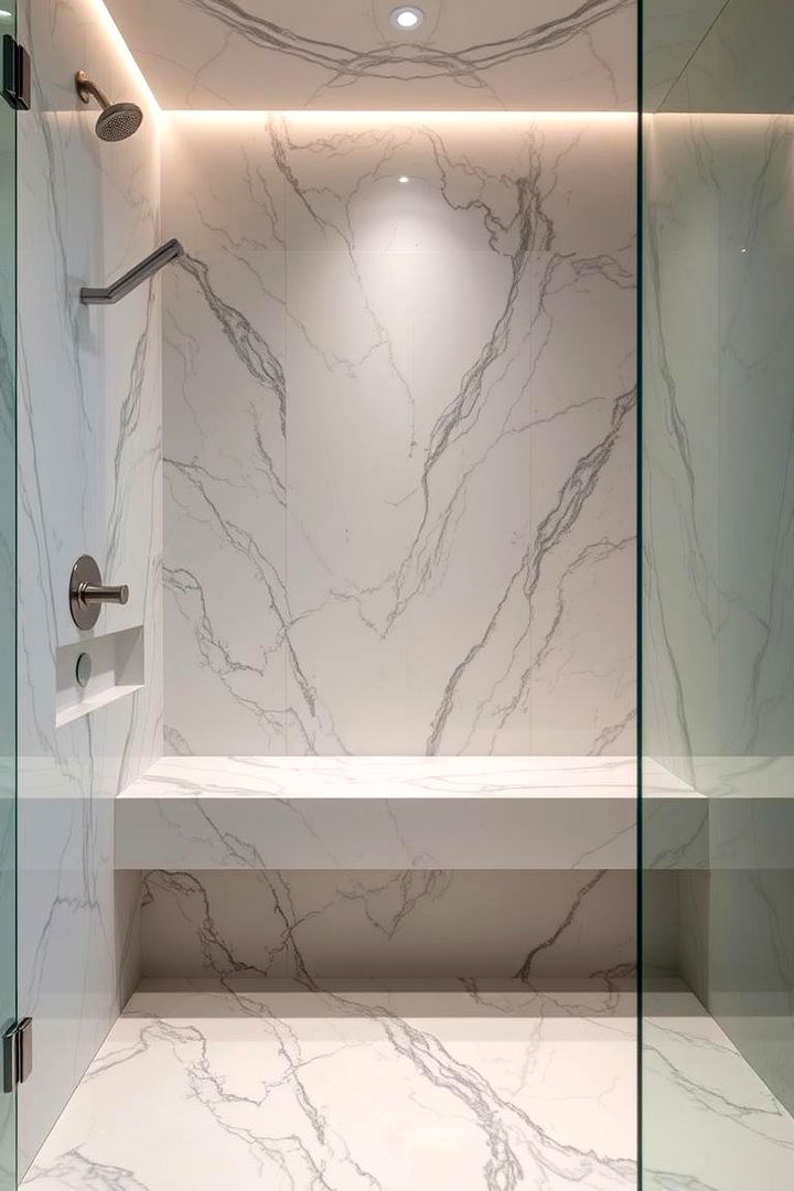 Luxurious Marble Bench Mastery - 22 Walk in Shower Ideas With Bench
