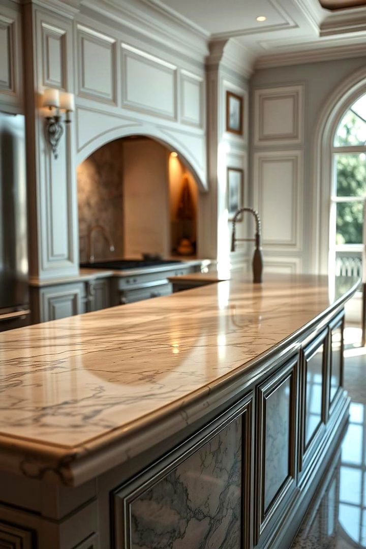 Luxurious Marble Countertop - 22 Kitchen Peninsula Ideas