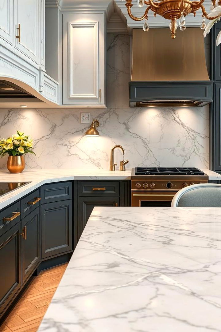 Luxurious Marble Details - 22 Dream Kitchen Ideas