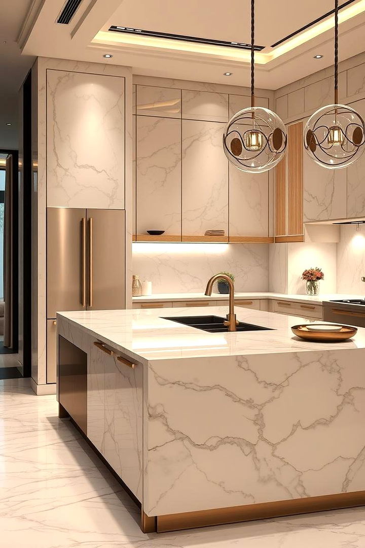 Luxurious Marble Finishes - 22 kitchen island decor ideas