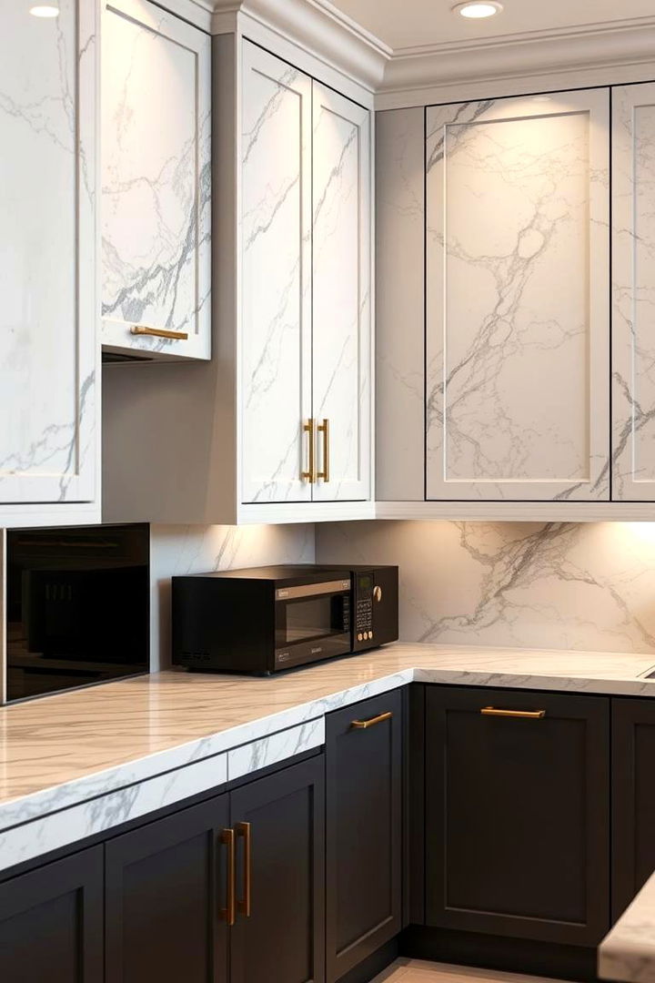 Luxurious Marble Finishes - 22 What Color Cabinets Go With Black Appliances