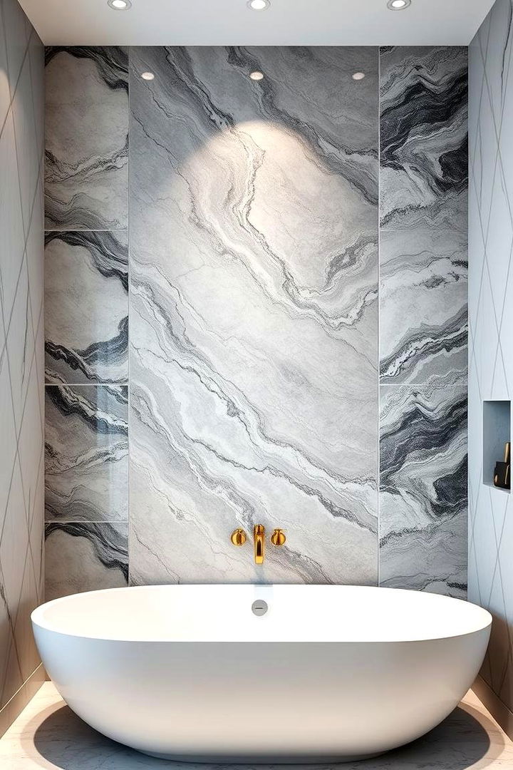 Luxurious Marble Finishes - 22 Bathroom Accent Wall Ideas