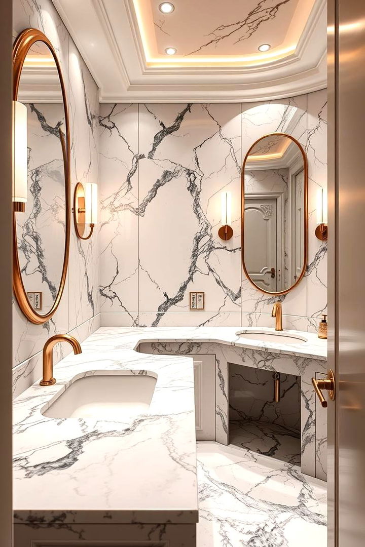 Luxurious Marble Fixtures - 22 Powder Room Ideas
