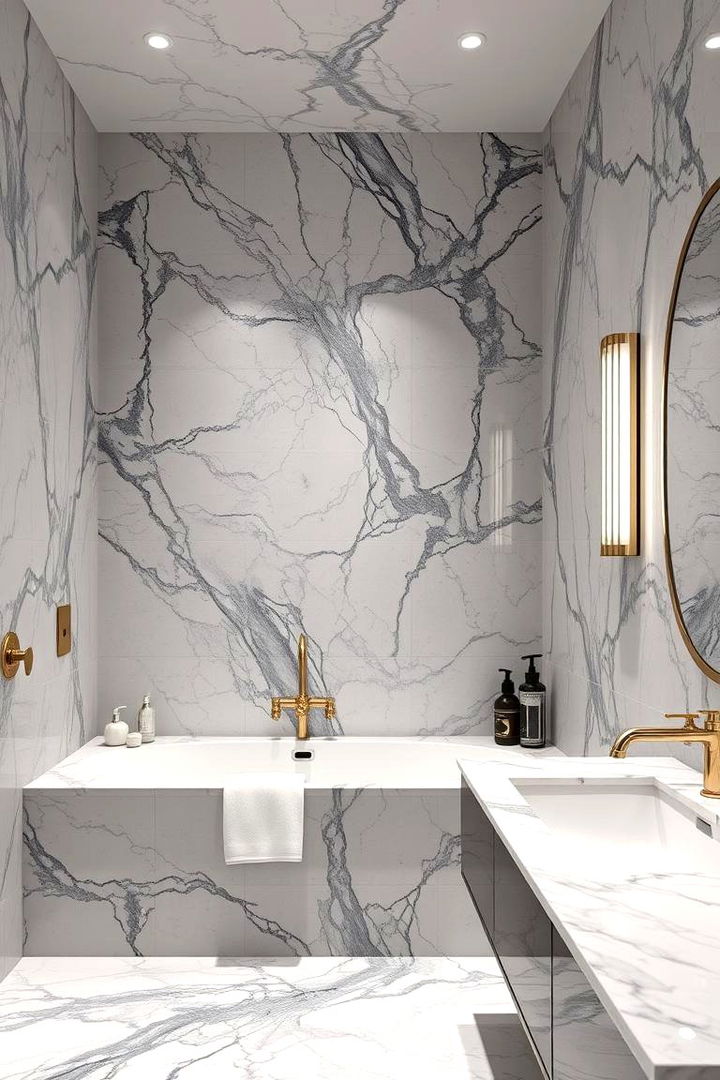 Luxurious Marble Grey Bathroom - 22 Grey Bathroom Ideas