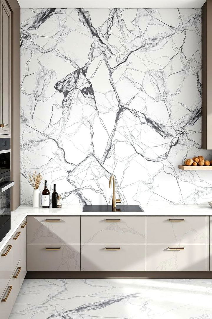 Luxurious Marble Patterns - 22 Kitchen Wallpaper Ideas