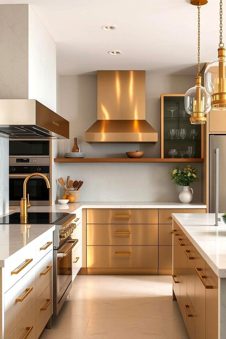 Luxurious Metallic Finishes - 22 Mediterranean Kitchen Ideas