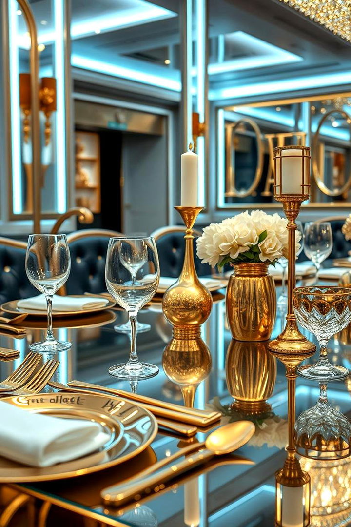 Luxurious Metallic Finishes - 22 Round Table Decor Ideas