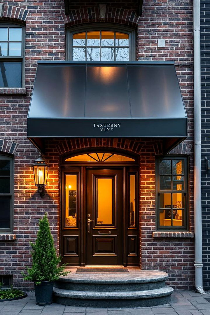 Luxurious Metallic Vinyl with Vintage Brick - 22 Vinyl Siding and Brick Combinations