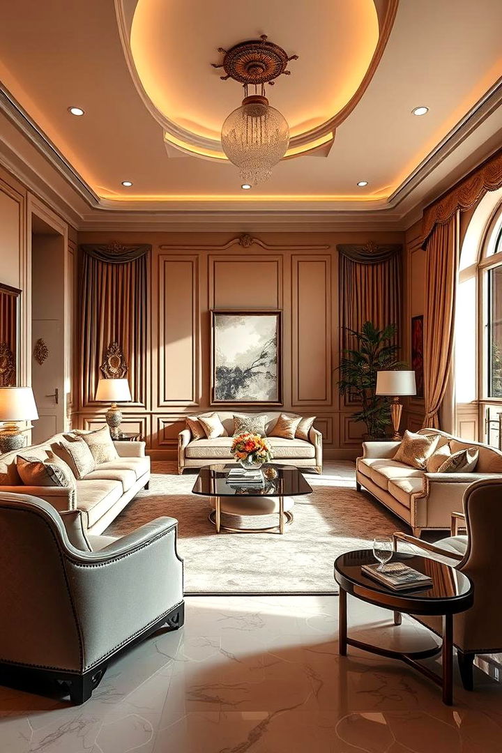 Luxurious Monochrome Glamour - 22 Monochromatic Living Room Ideas