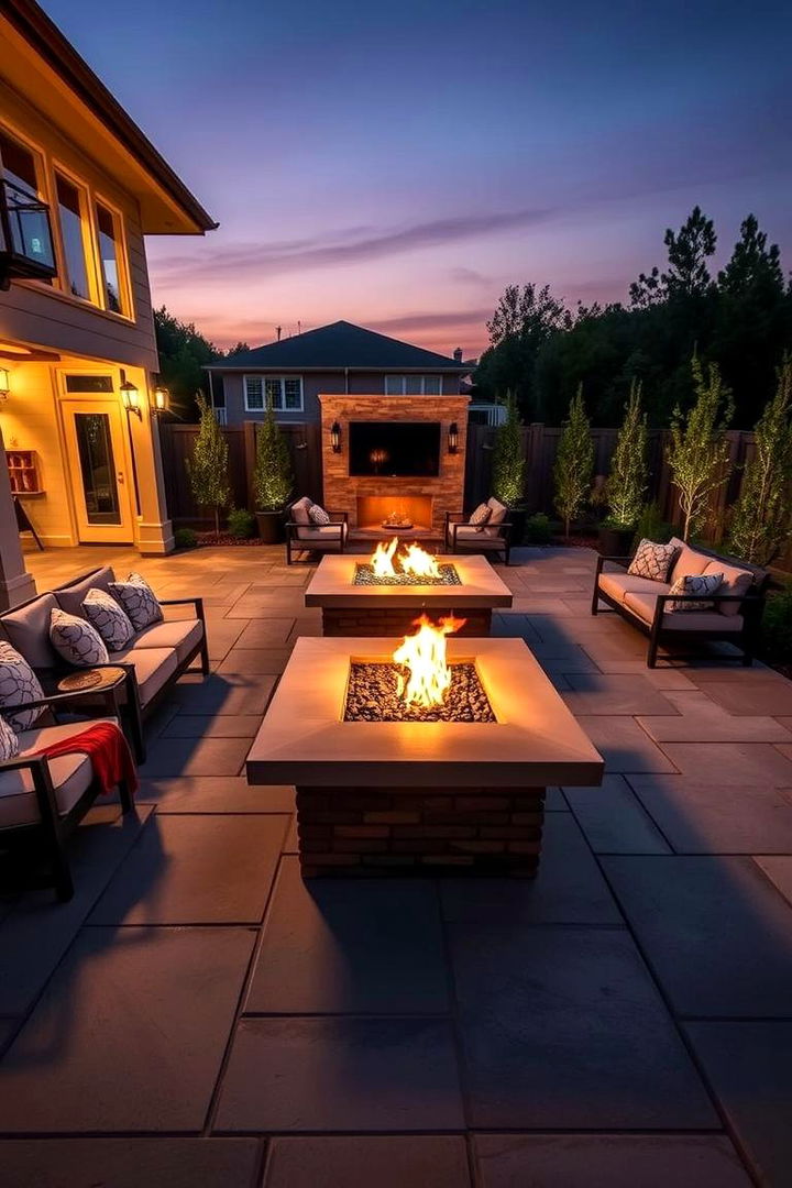 Luxurious Outdoor Living Retreat - 22 stamped concrete patio with fire pit ideas