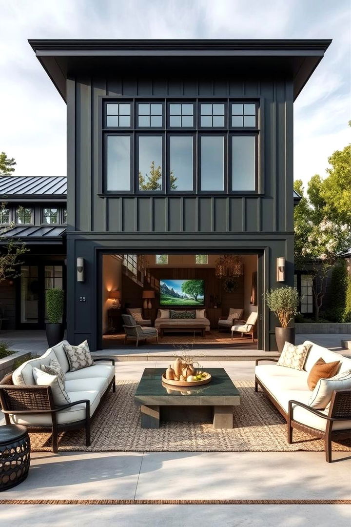 Luxurious Outdoor Spaces - 22 Dark Olive Green House With Black Trim