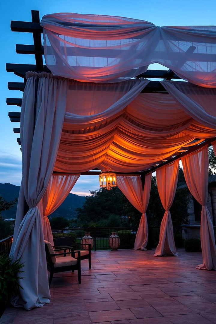 Luxurious Pergola with Drapes - 22 Patio Pergola Ideas