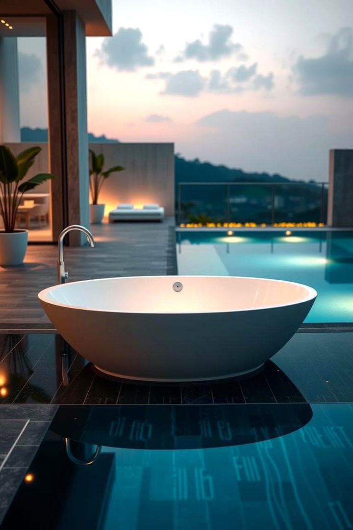 Luxurious Poolside Outdoor Bathtub - 22 Outdoor Bathtub Ideas