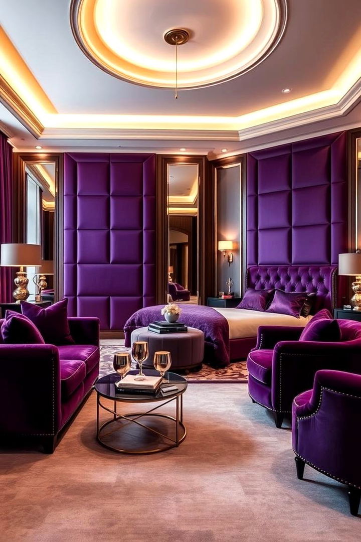 Luxurious Purple Upholstery - 22 Purple Bedroom Ideas