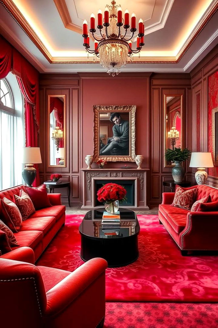 Luxurious Red Aesthetics - 22 Red Living Room Ideas