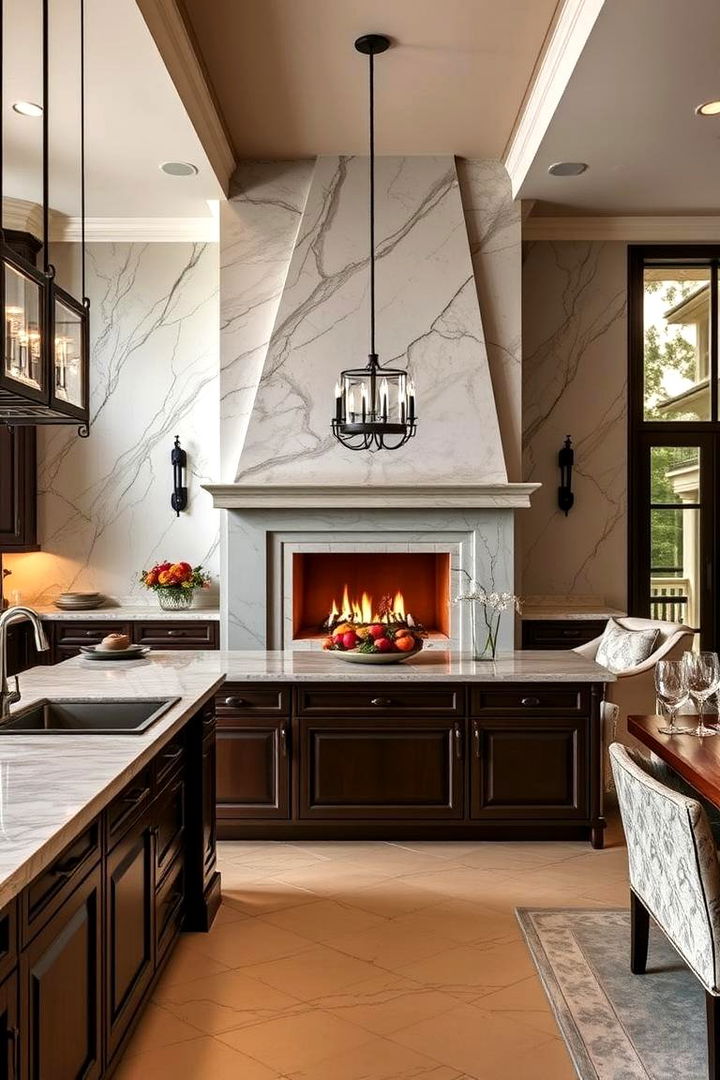 Luxurious Retreat Kitchens - 22 Kitchens With Fireplaces