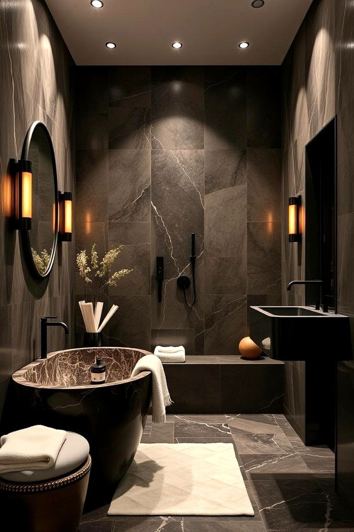 Luxurious Retreat with Dark Touches - 22 brown and black bathroom ideas