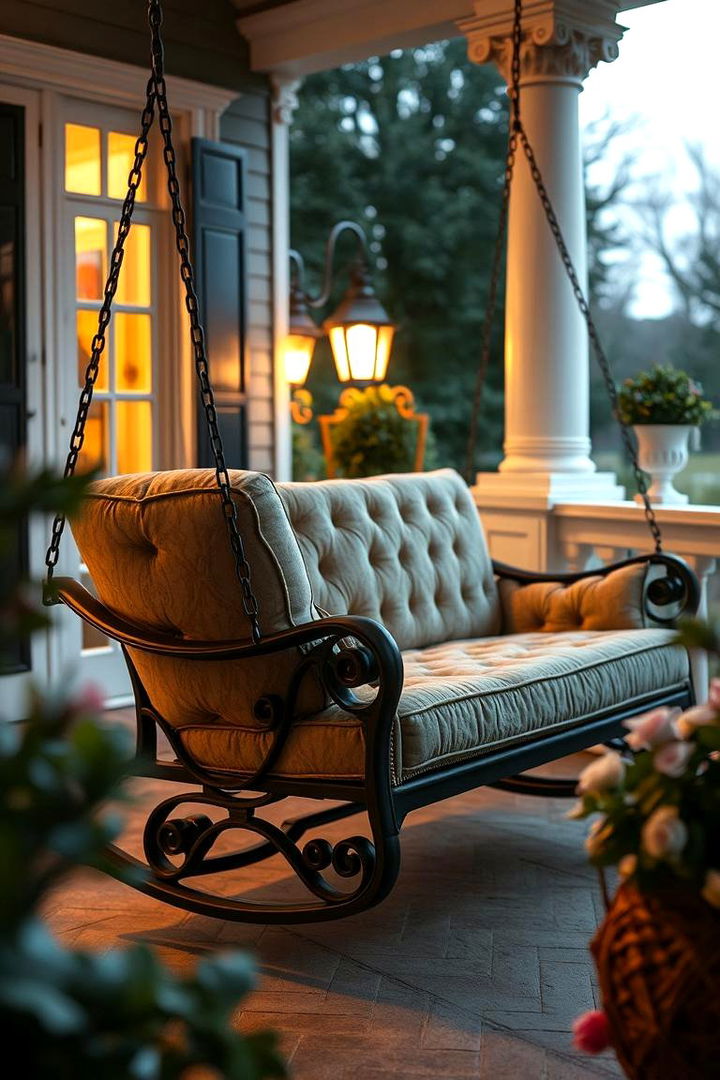 Luxurious Rocking Lounge Swing - 22 Front Porch Swing Ideas