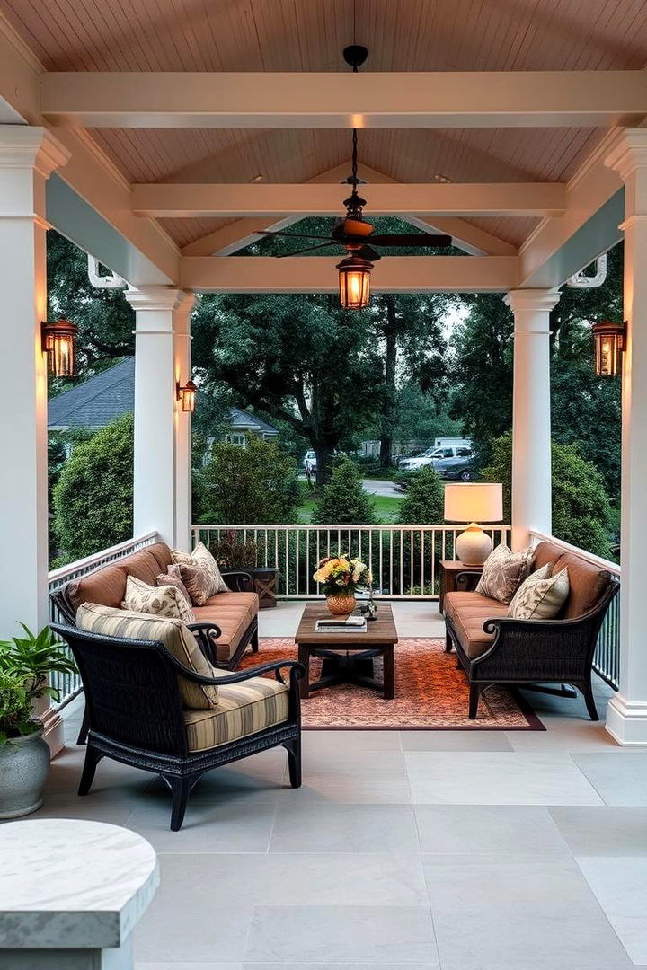 Luxurious Seating Area - 22 Large Front Porch Ideas