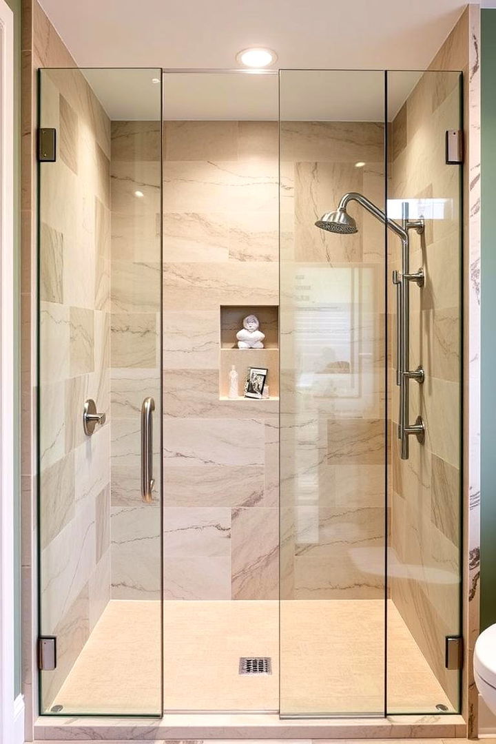 Luxurious Shower Retreats - 22 Sage Green and Cream Bathroom Ideas