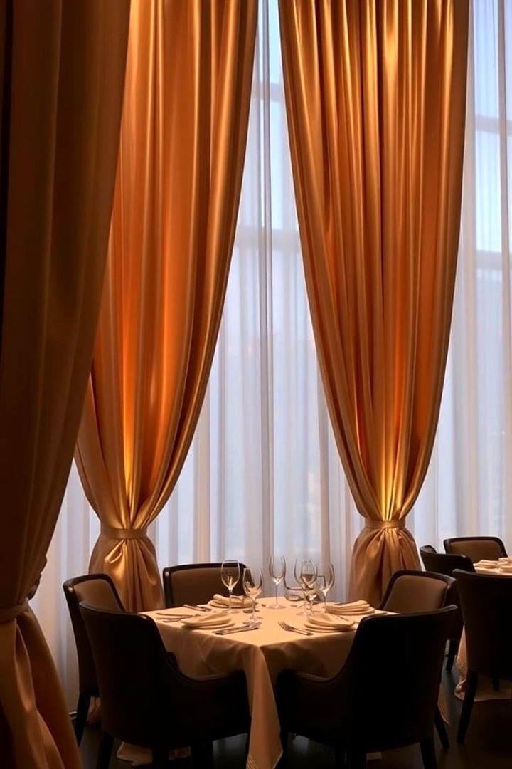 Luxurious Silk Draperies - 22 Dining Room Window Treatments